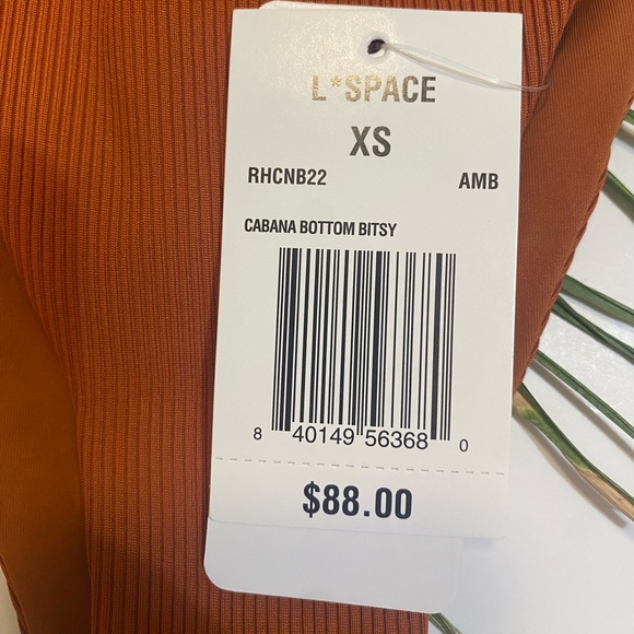 L*Space Cabana Bikini Ribbed Bottom Bitsy, Color: Amber, X-Small, NWT, Brand New - Picture 10 of 16